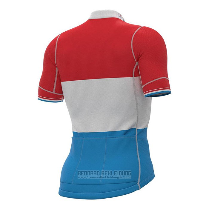 2022 Fahrradbekleidung Groupama-FDJ Rot Luxembourg Champion Trikot Kurzarm und Tragerhose